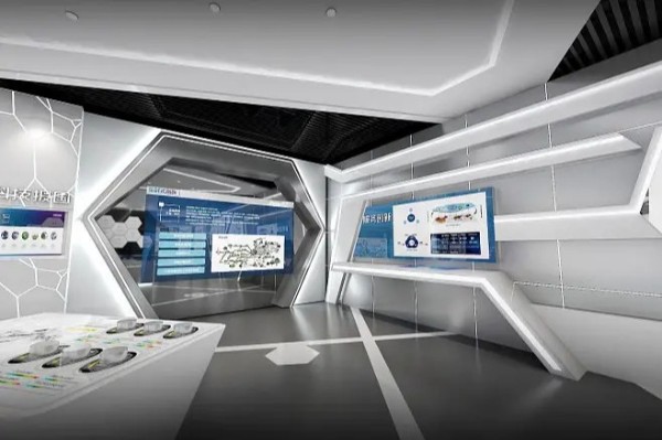 日用化学产品制造展厅展示墙设计装修